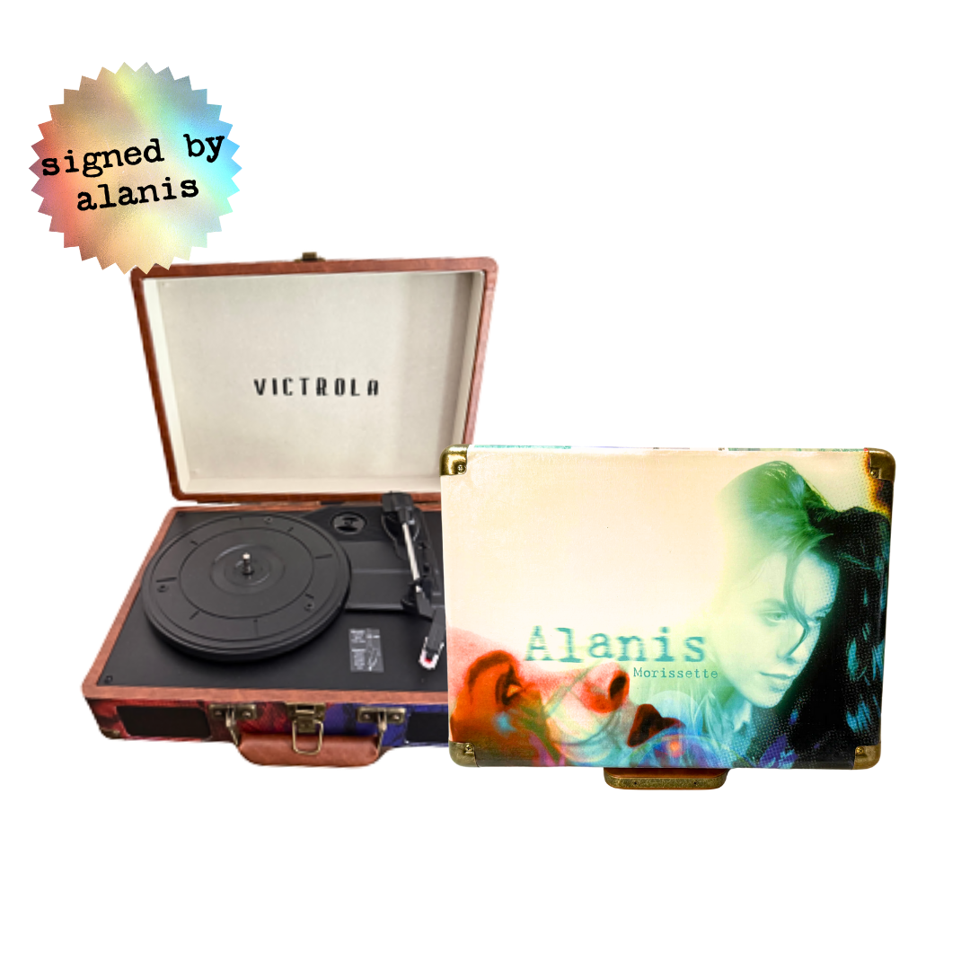 LIMITED EDITION AUTOGRAPHED Alanis Morissette "Jagged Little Pill" Decoupage Turntable