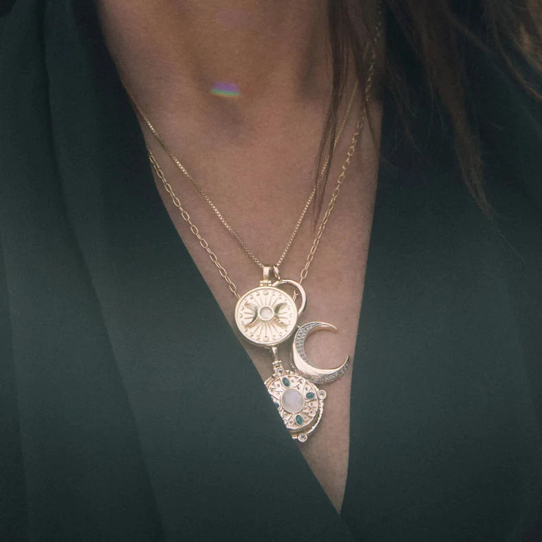 Alanis x Awe Triple Moon Necklace (Silver)