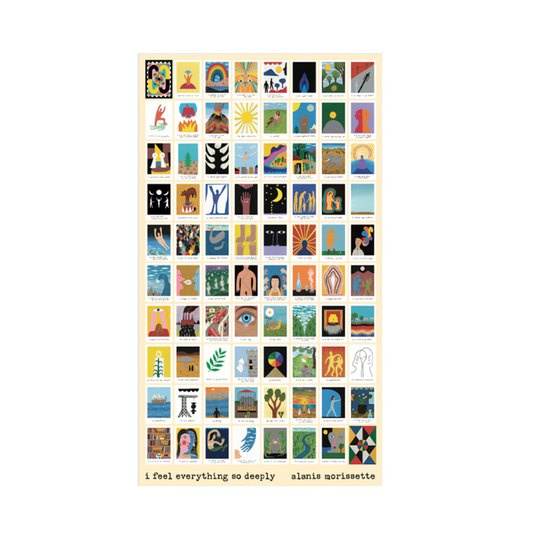 A poster featuring numerous small, colorful, abstract illustrations arranged in a grid.